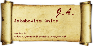 Jakabovits Anita névjegykártya